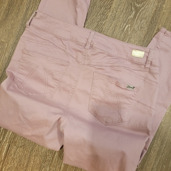 Seven Jeans High Rise Skinny Booty Shaper Mauve Jeans size 14 - Picture 7 of 10